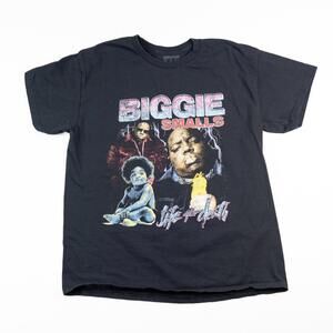Biggie Smalls Life After Death Graphic T-Shirt Mens Size L Black Hip Hop Rap Tee